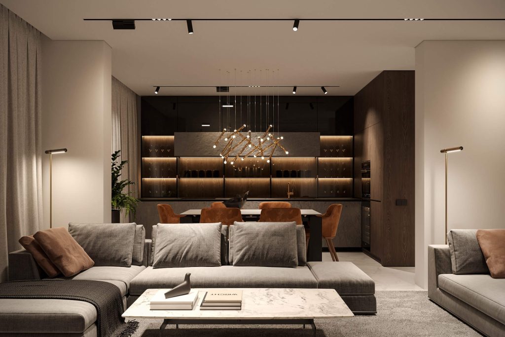 Nội Thất Phòng Khách Và Bếp Căn Hộ