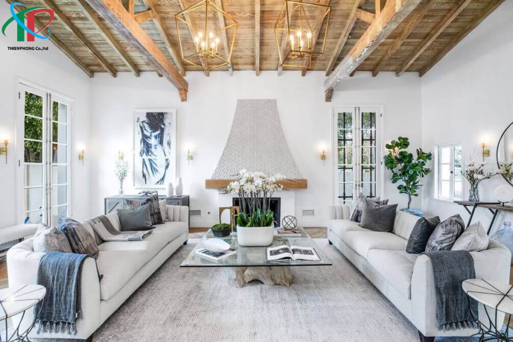 phòng khách đồng quê