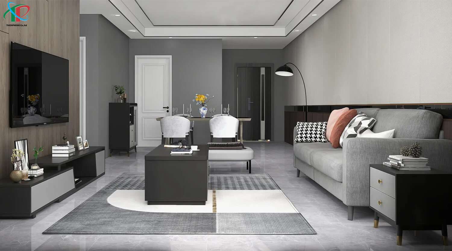 phong-khach-biet-thu-voi-tong-mau-den-xam-trang