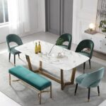 Bộ Bàn Ghế Ăn 4 Ghế Mặt Bàn Đá Cẩm Thạch - Mã 401X1C03