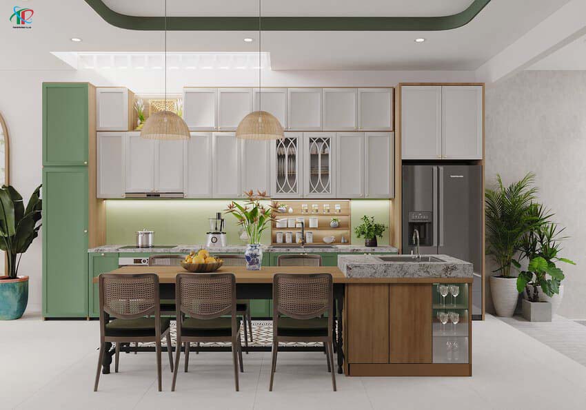 bep phong cach noi that indochine