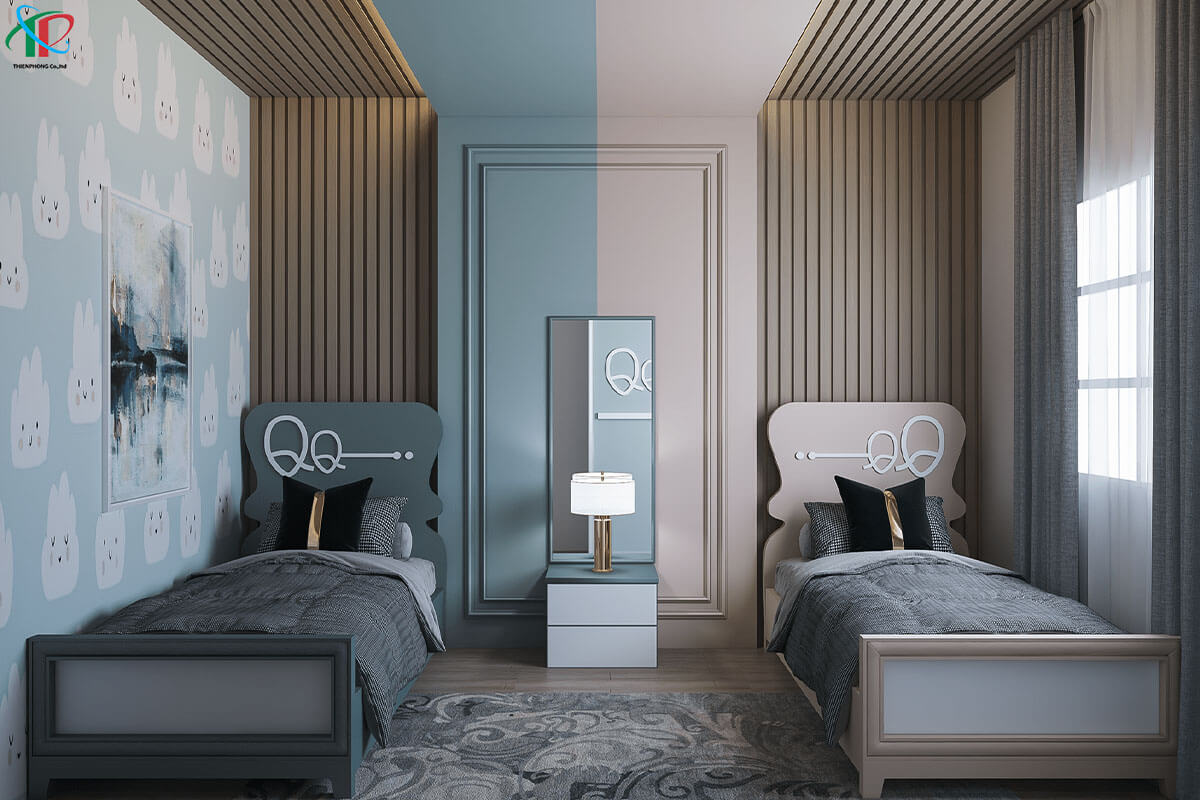 mau-phong-ngu-doi-mau-xanh-va-nau