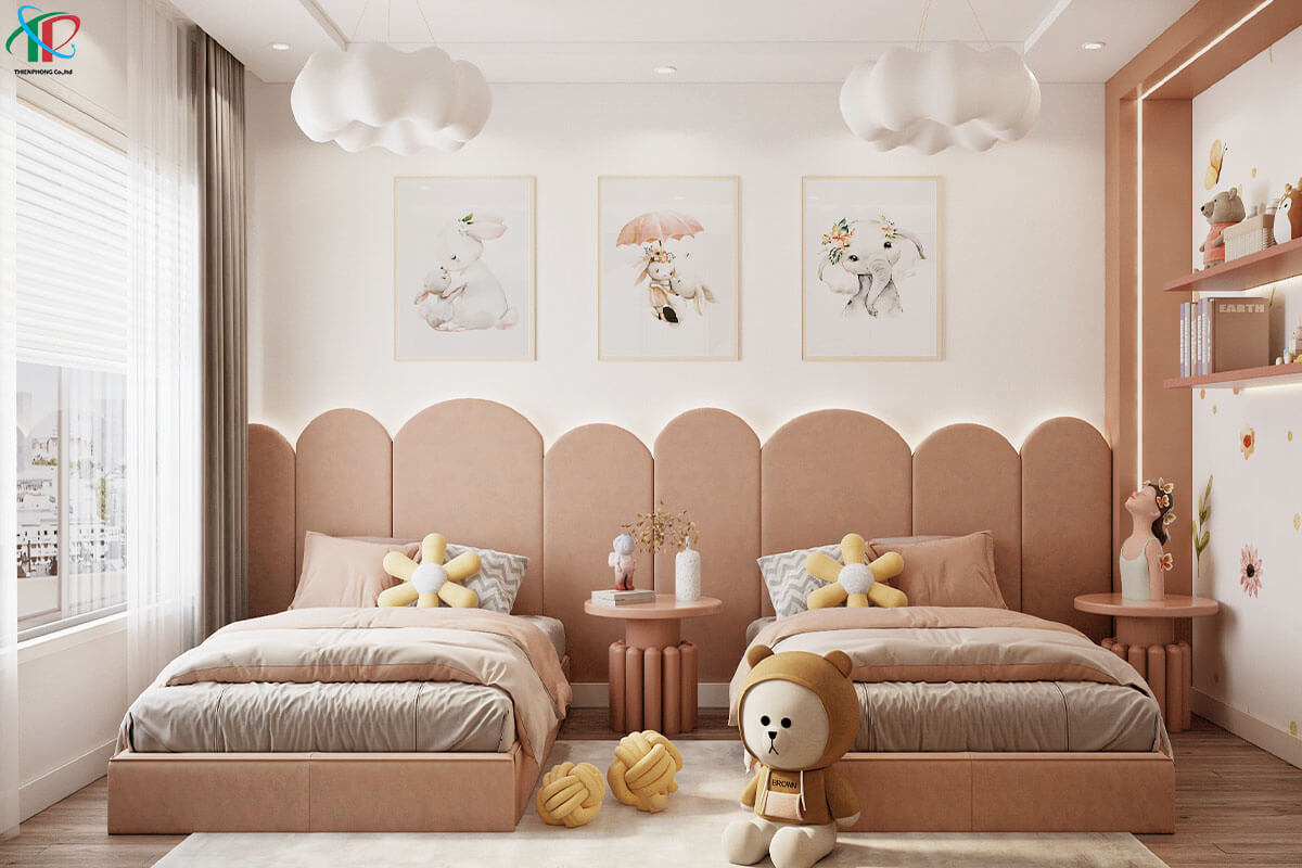 phong-ngu-cho-2-be-gai-mau-hong-nhat