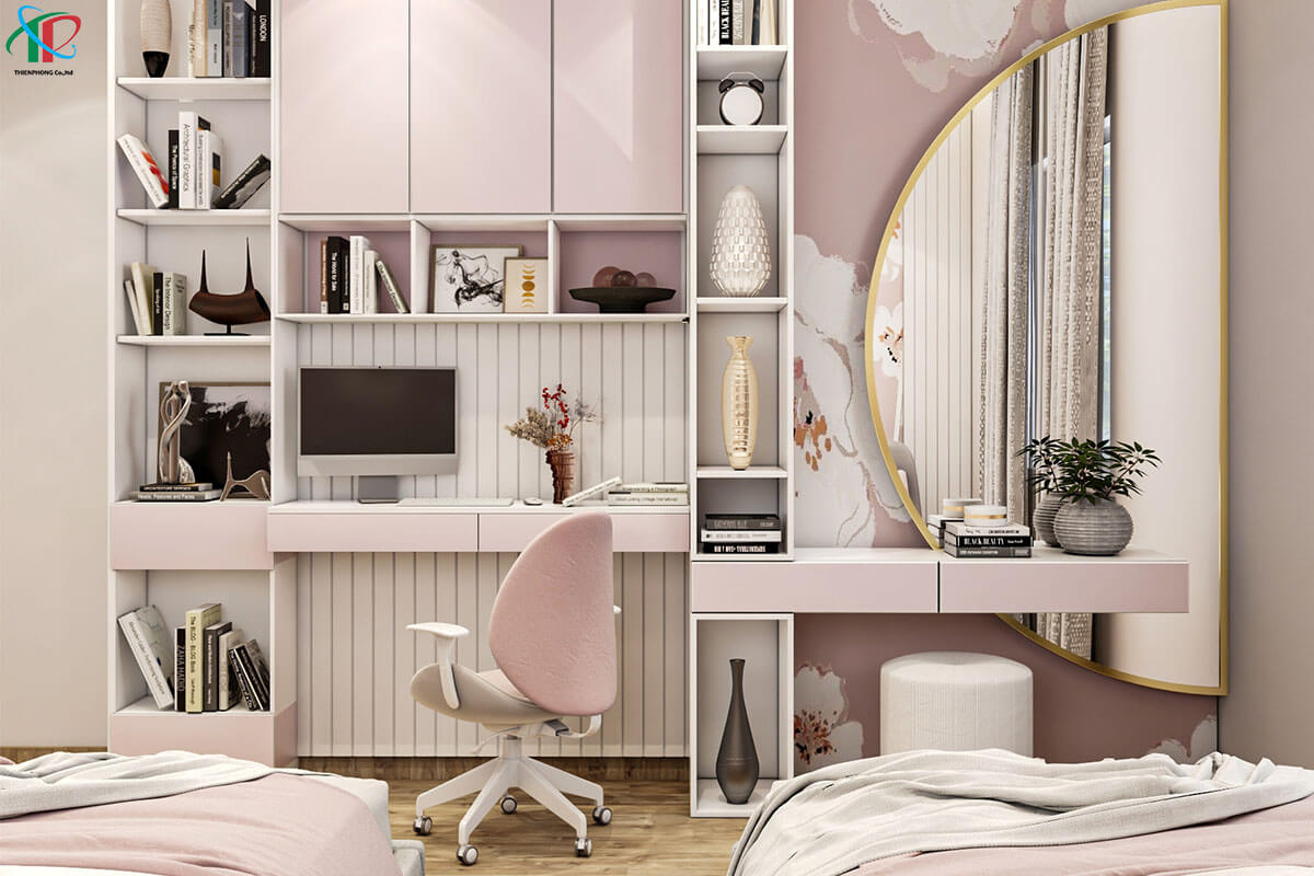 phong-ngu-mau-hong-voi-buc-tuong-hoa-2