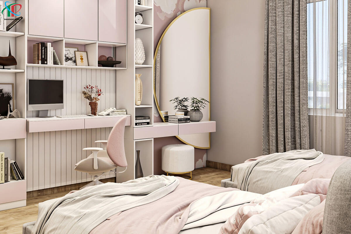 phong-ngu-mau-hong-voi-buc-tuong-hoa-3