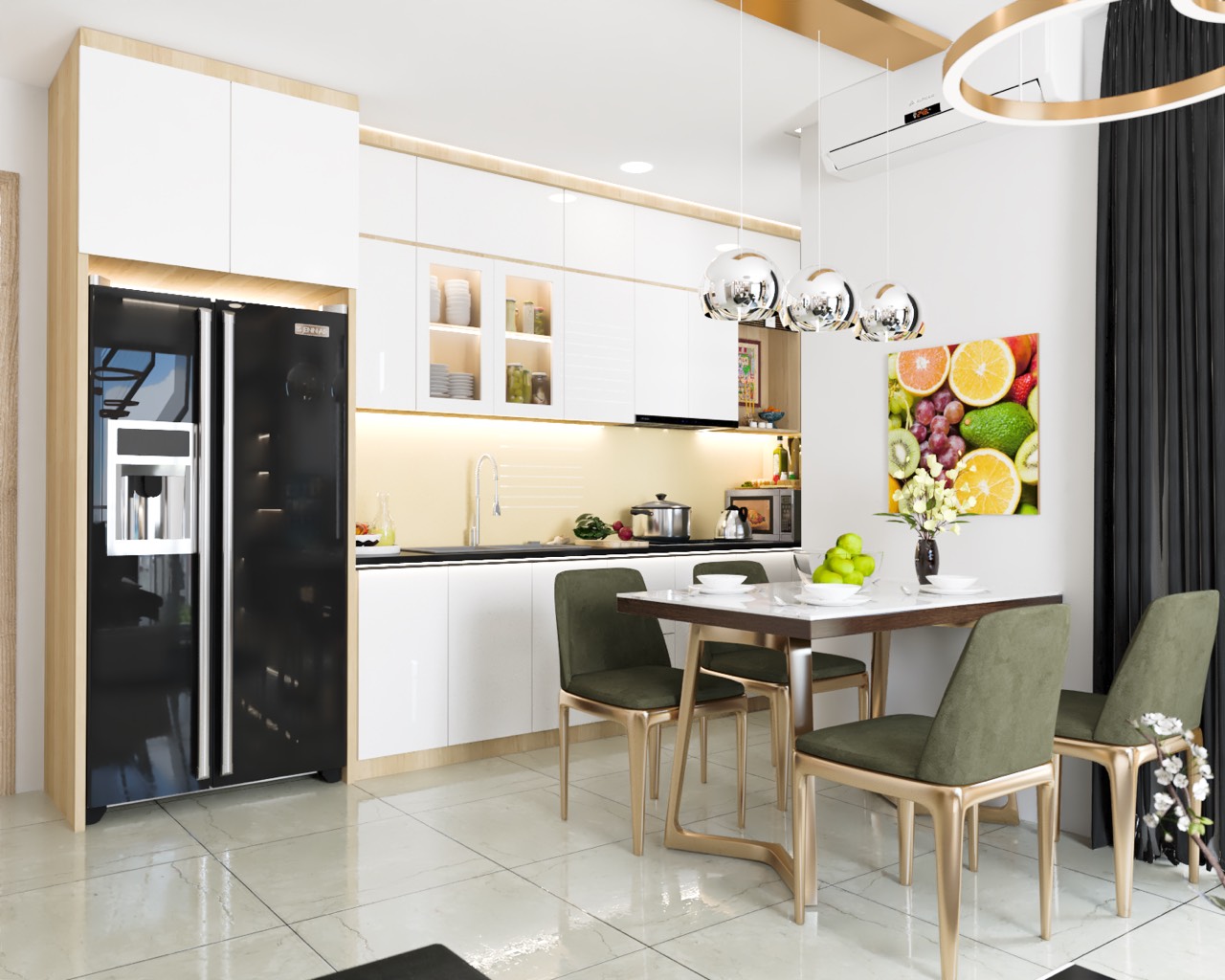 mẫu bếp chữ i dễ sử dụng và tiện lợi