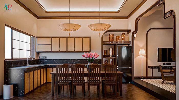 Thiết kế nội thất nhà cấp 4 phong cách Indochine