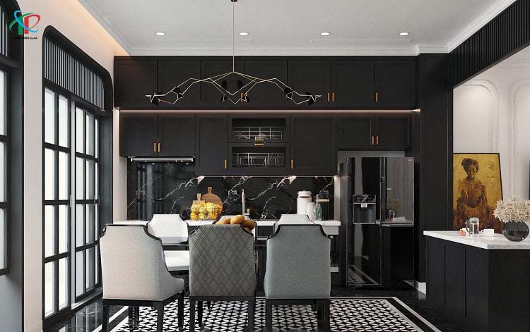 thiet-ke-phong-bep-phong-cach-Indochine-bie-thu-ban-dao-phan-chia-khong-gian